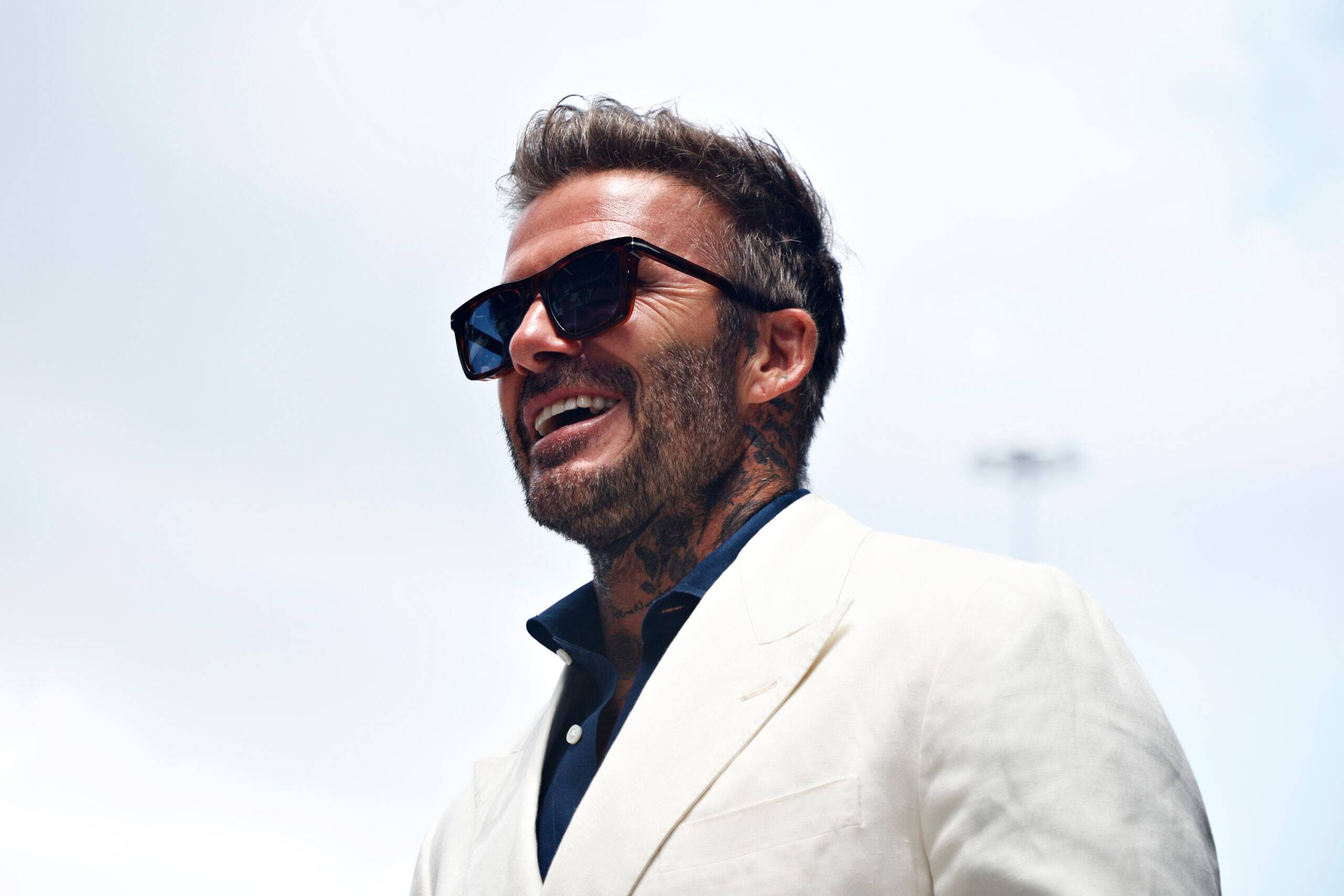 Beckham shows off his style.