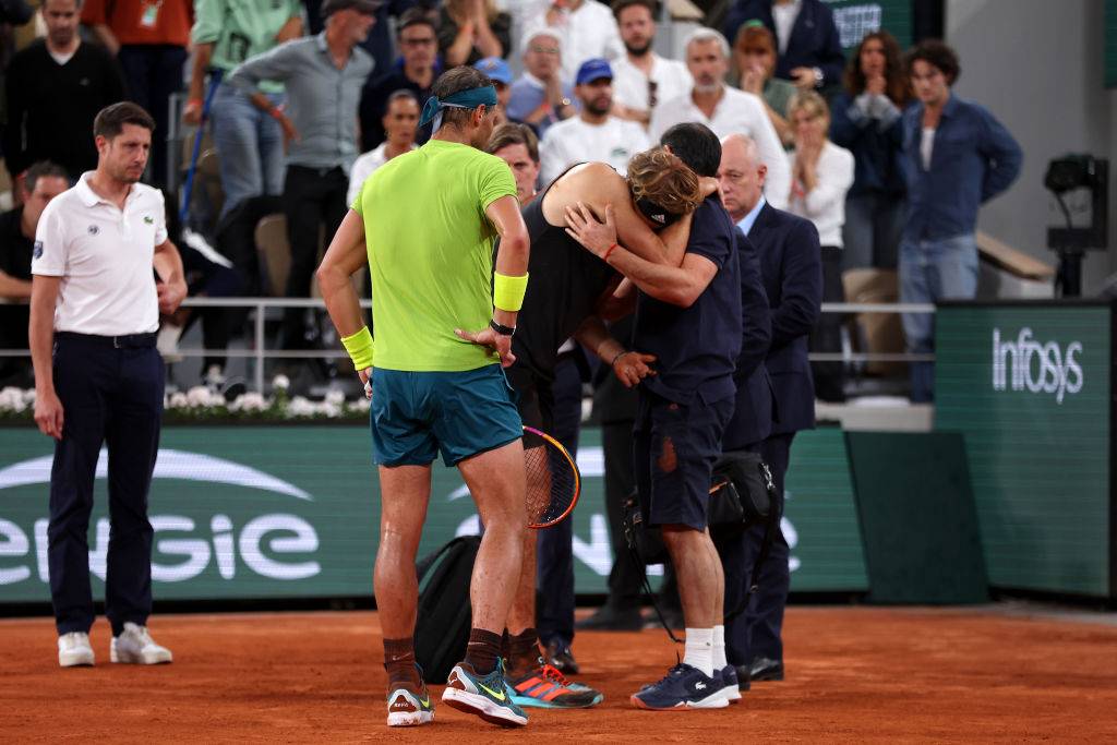 Alexander Zverev forced to retire vs Nadal at French Open after suffering horror ankle injury
