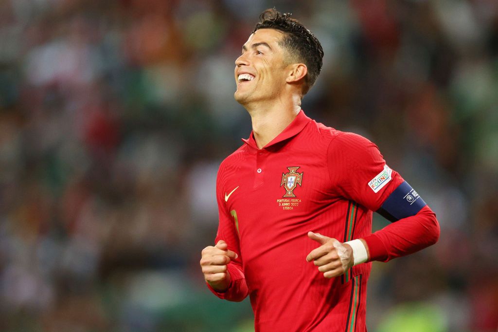 Cristiano Ronaldo in action with Portugal