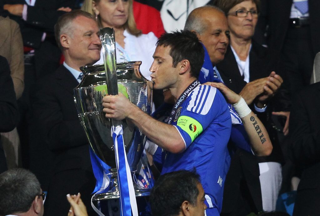 Frank Lampard with Champions League trophy