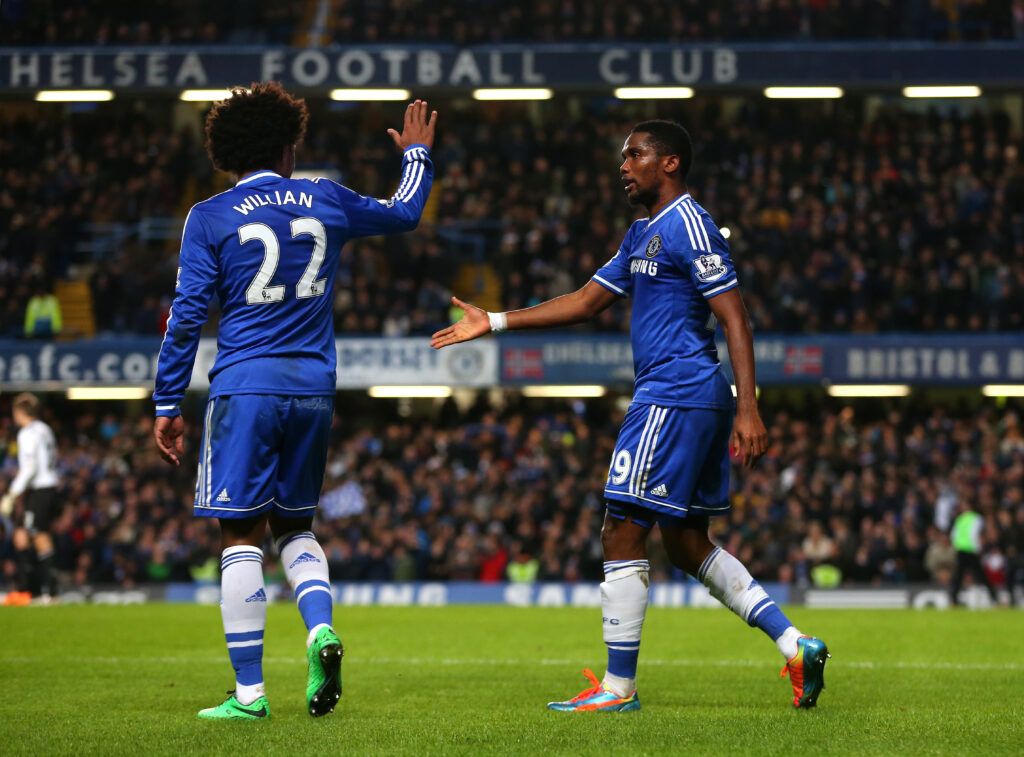 Willian and Samuel Eto'o both at Chelsea following their Anzhi departure