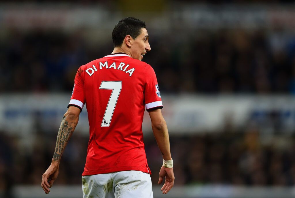 Di Maria in action during his one season for Manchester United
