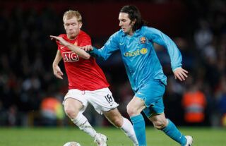 Paul Scholes features in video showing players Lionel Messi has 'destroyed'