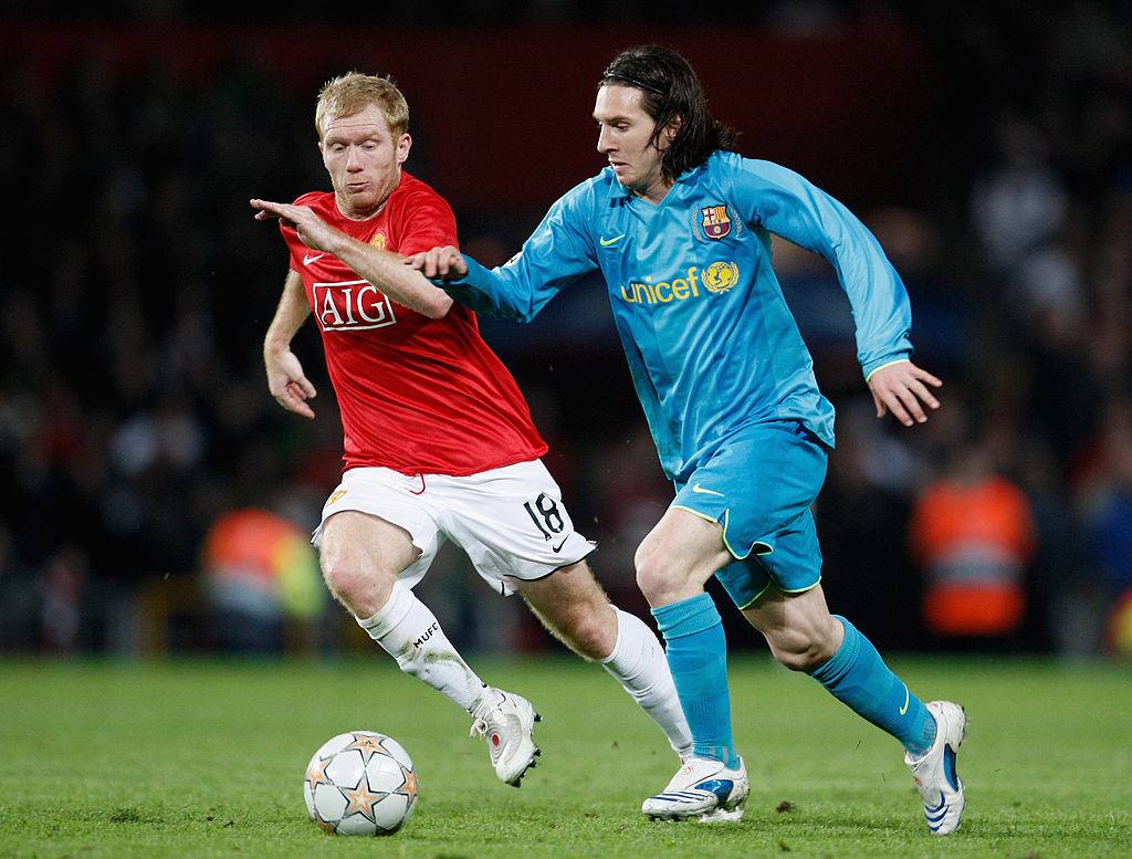 Paul Scholes features in video showing players Lionel Messi has 'destroyed'