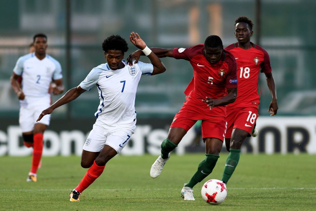  Isaac Buckley-Ricketts in action for England vs Portugal at the under 19s European Championship final in 2017