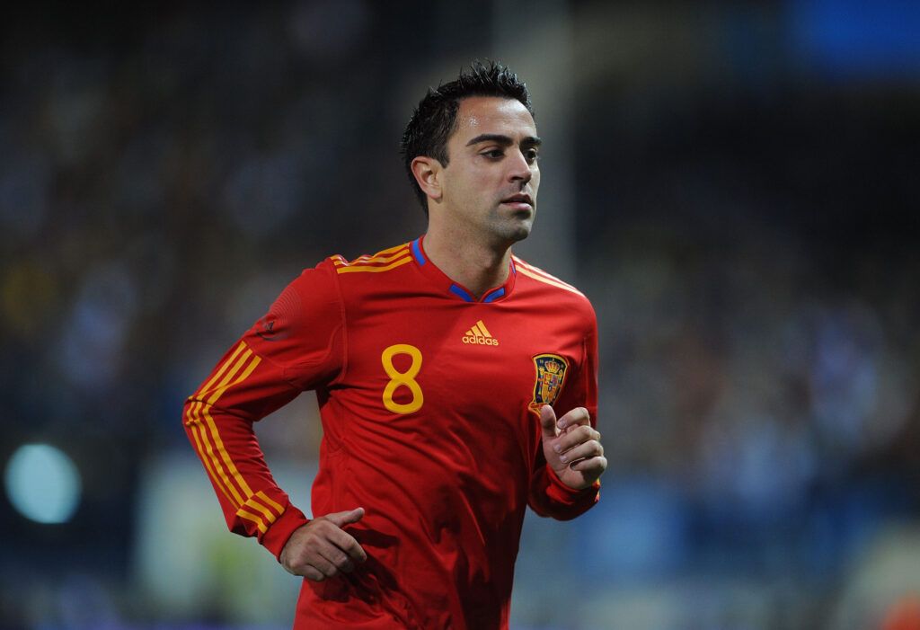 Xavi Hernandez in action for Spain