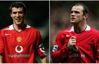 Keane and Rooney Man Utd
