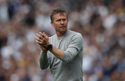 Leeds manager Jesse Marsch clapping