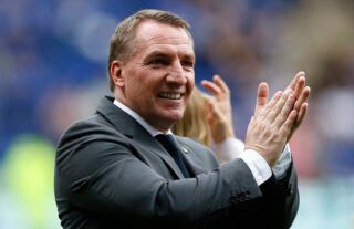 Brendan Rodgers taking charge of a Premier League game for Leicester City