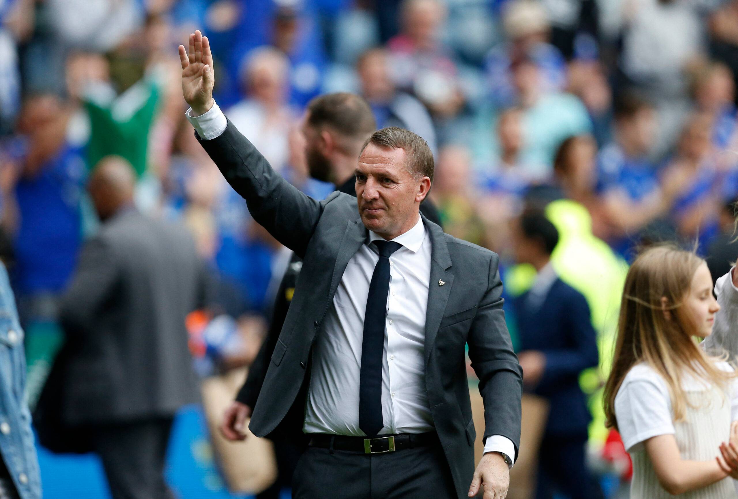 Brendan Rodgers takes charge of a Premier League game for Leicester City