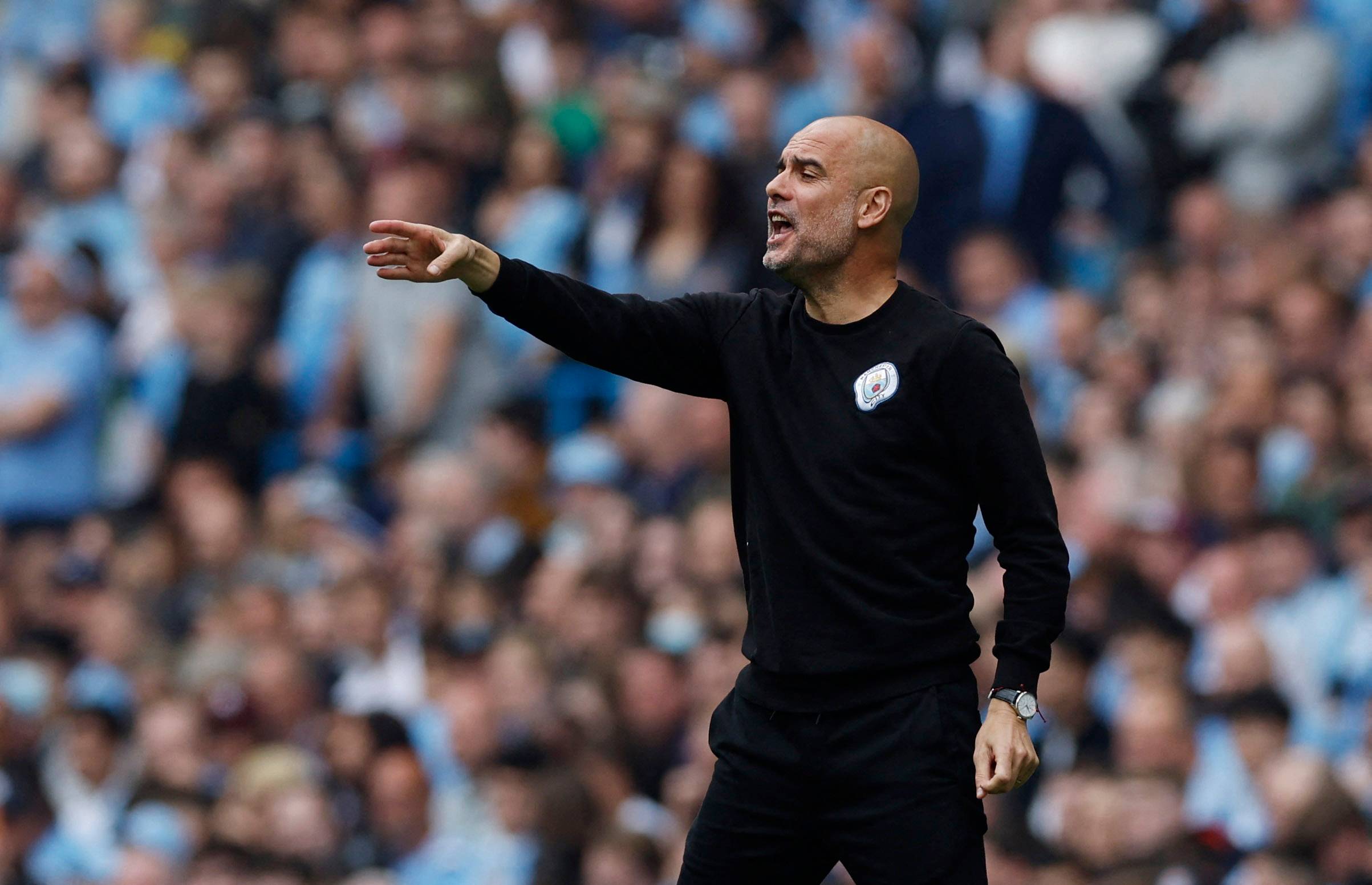 Manchester City chief Pep Guardiola on the touchline