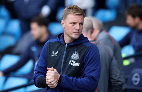 Newcastle manager Eddie Howe rubbing his hands together