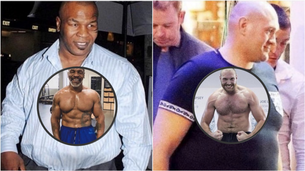 Mike Tyson & Tyson Fury side-by-side photo shows off incredible body transformations