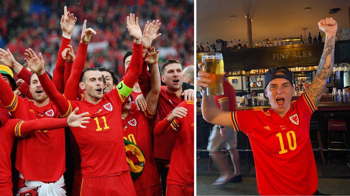 Wales celebrate qualifying for the 2023 World Cup