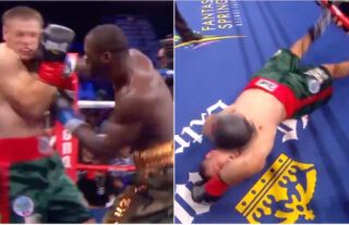 Wilder Leaves Opponent Twitching