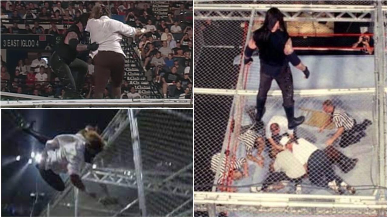 24 years ago today, The Undertaker nearly killed Mankind after throwing him off Hell in a Cell