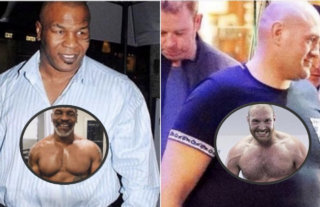 Mike Tyson & Tyson Fury side-by-side photo shows off incredible body transformations