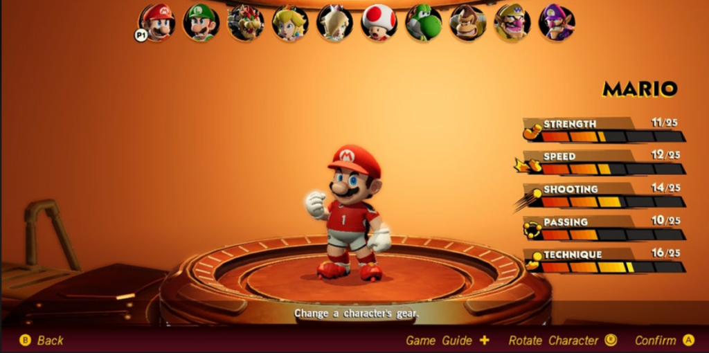 Mario in Mario Strikers