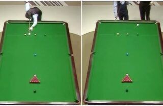 Craziest snooker break-off ever? Doug Mountjoy plays perfect shot