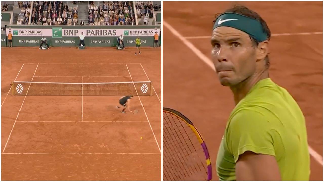 Rafael Nadal's ice-cold stare after winning first set vs Zverev at French Open