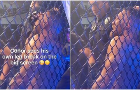 Conor McGregor leg break: UFC star watching his injury on big screen