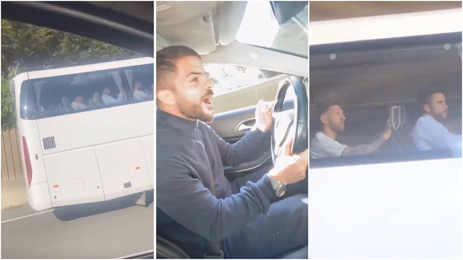‘THE GOAT, MAN!’ - Fan loses it after spotting Lionel Messi on Argentina team bus in England