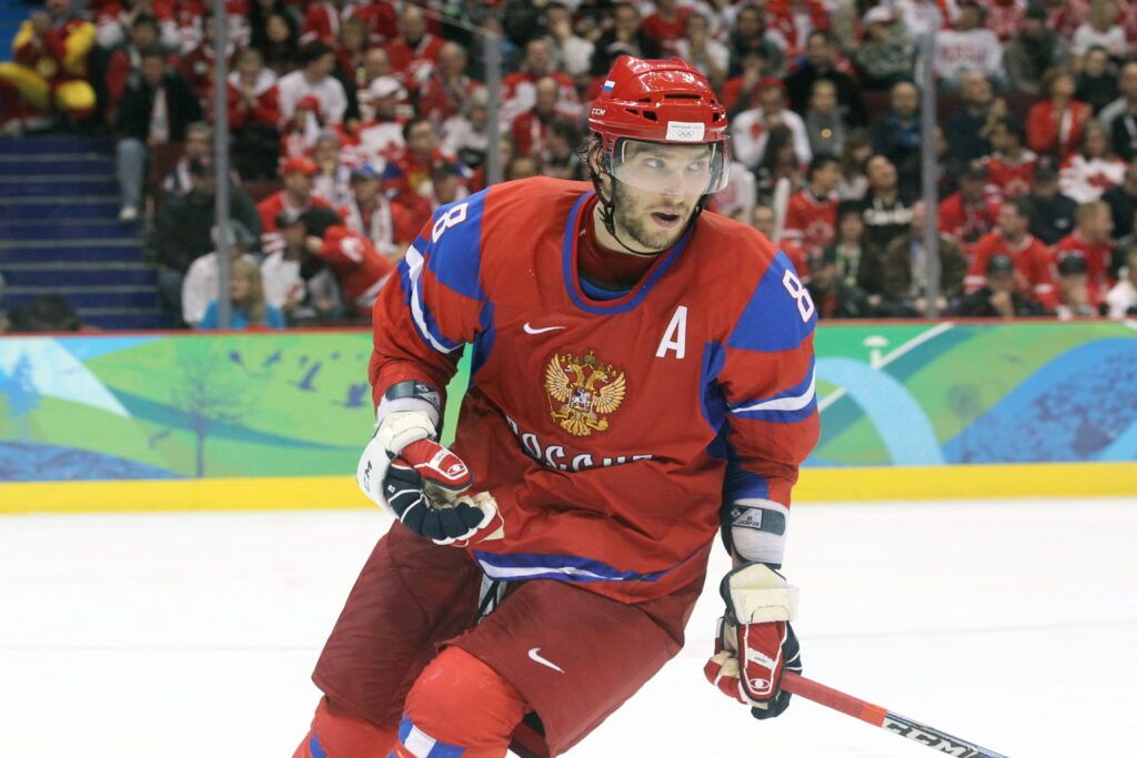 Ovechkin playing for Russia.