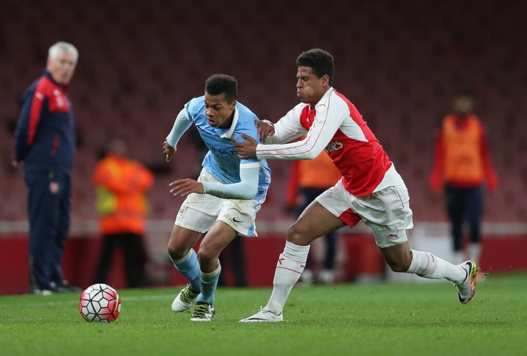 Marcus McGuane in action for Arsenal