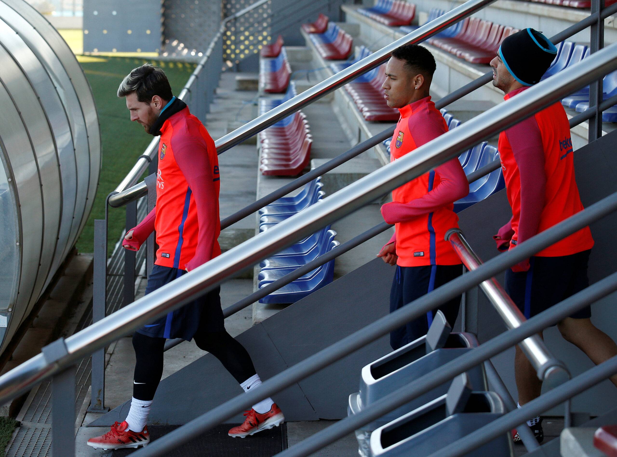 Messi training for Barcelona.