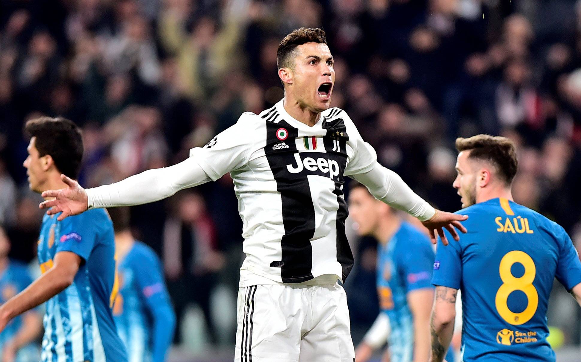 Ronaldo during Juventus vs Atletico.