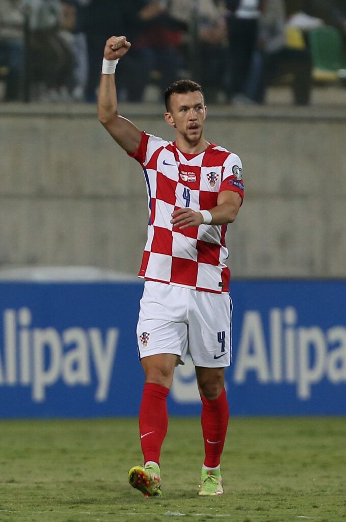 Croatia's Perisic celebrates.