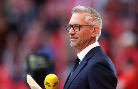 Lineker presenting for the BBC.