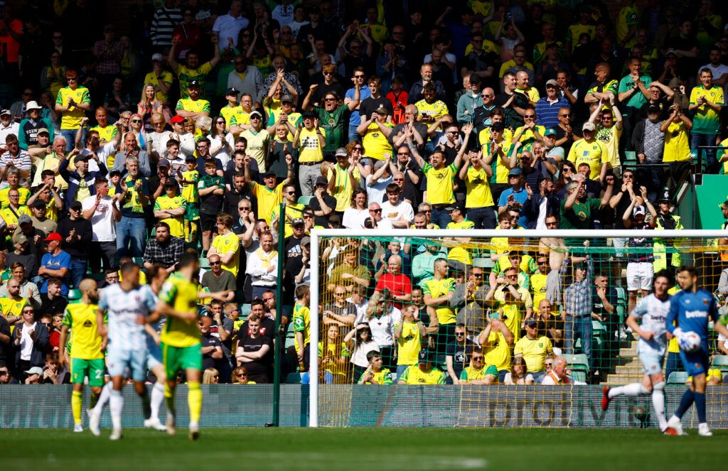 Norwich fans at Carrow Road.