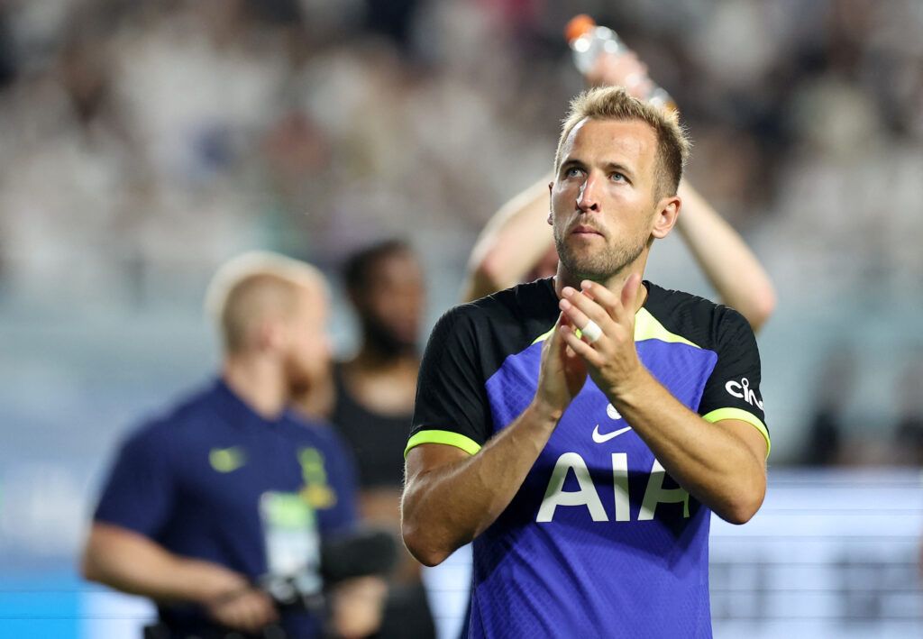 Tottenham's Kane applauds.