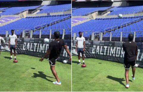 Baltimore Ravens CB Marlon Humphrey playing football