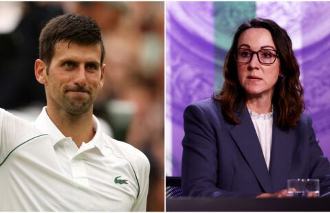 Novak Djokovic and Wimbledon CEO Sally Bolton
