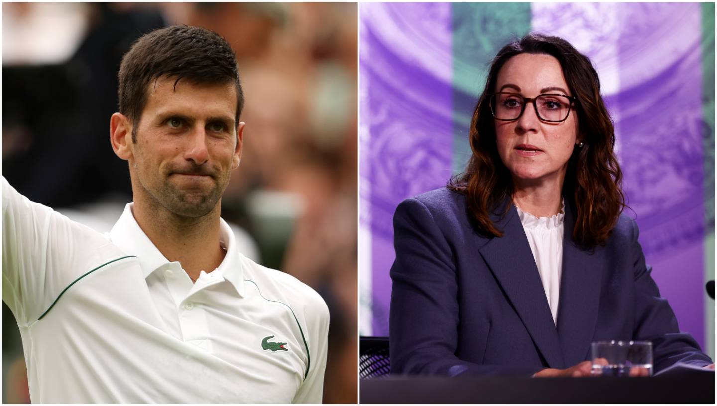 Novak Djokovic and Wimbledon CEO Sally Bolton