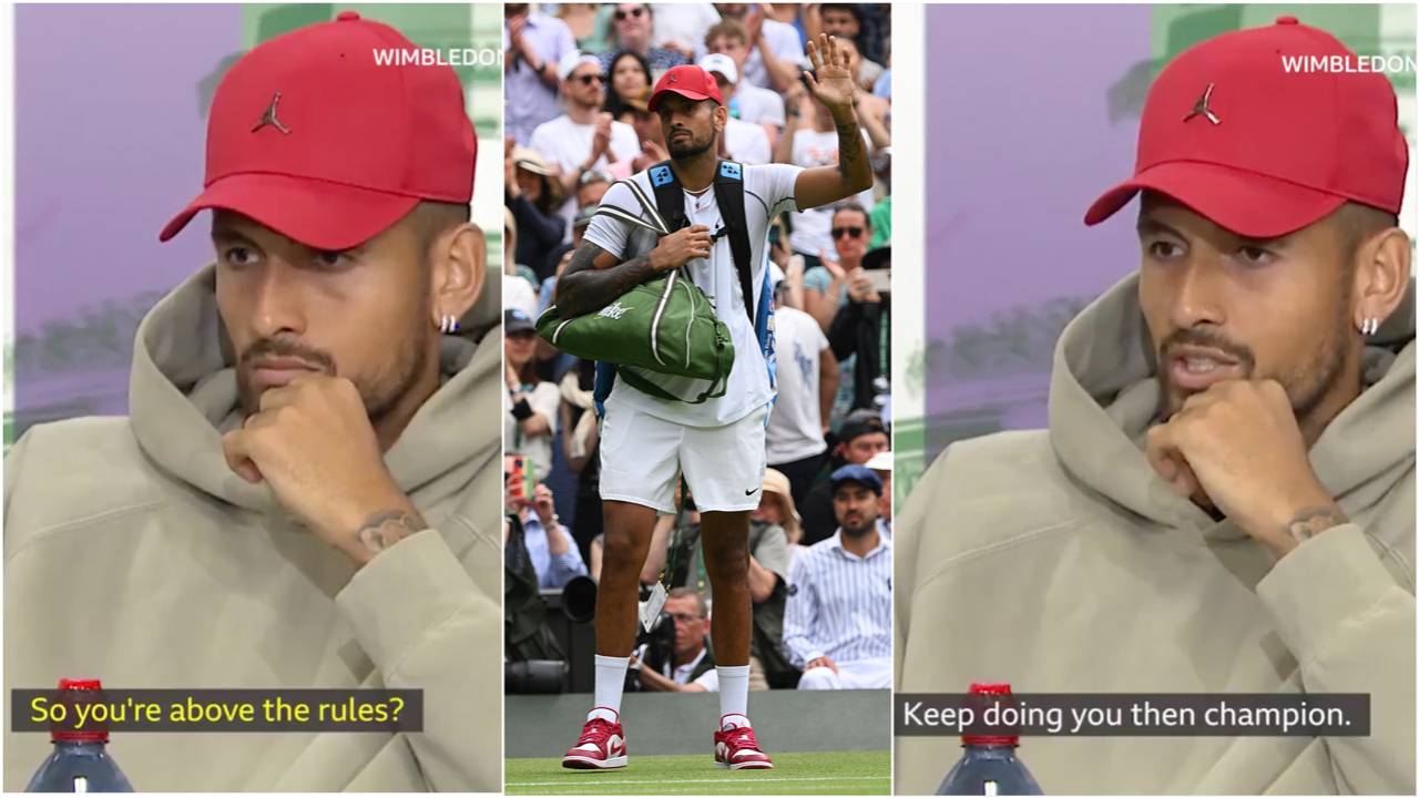 Nick Kyrgios interview goes viral as he shuts down reporter unhappy with his Wimbledon clothing