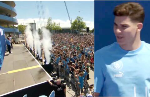 Man City fans are being mocked for the reception they gave Julian Alvarez at presentation