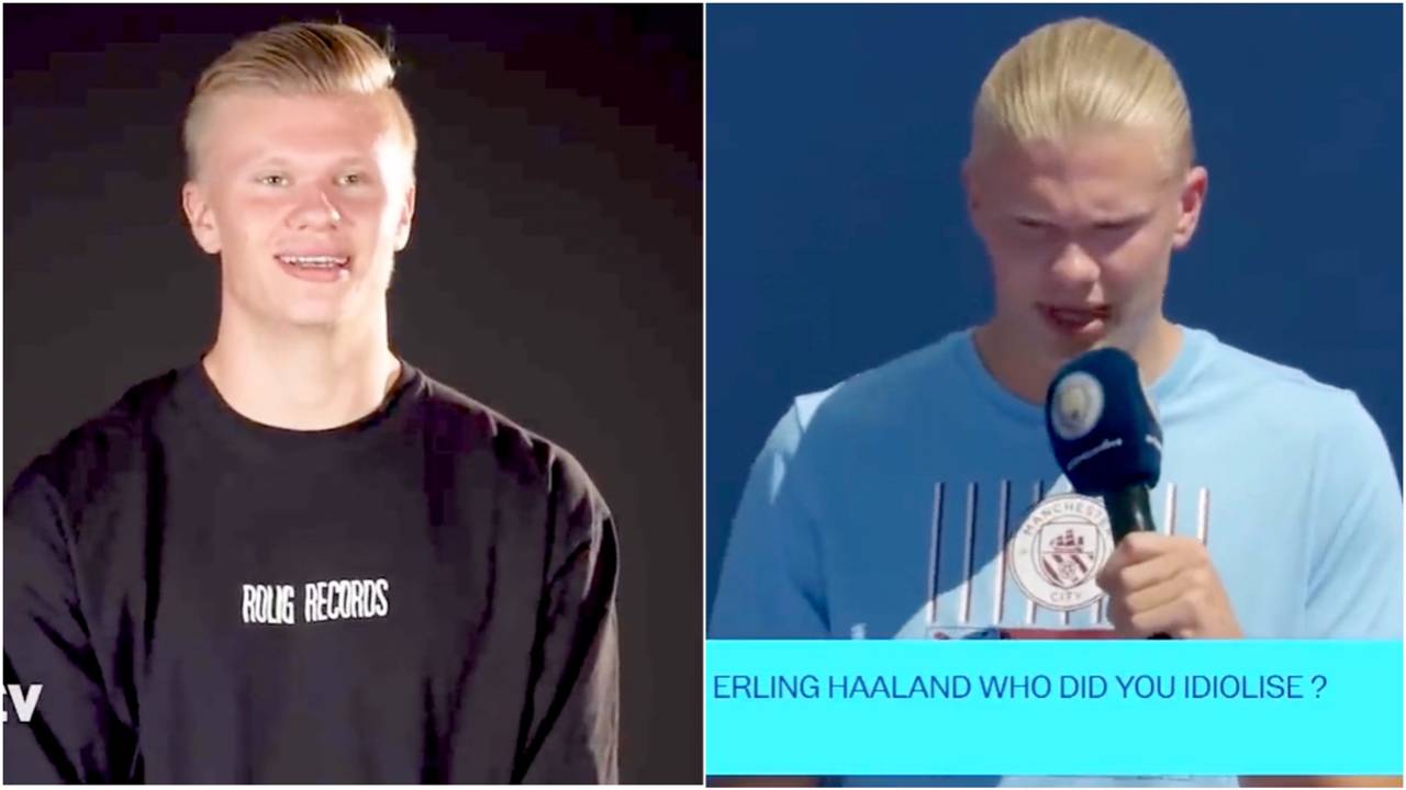 'Erling Haaland's idols changed pretty quickly' video goes viral after Man City presentation