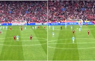 Fan footage shows Man City players weren’t happy with Van Dijk after Mo Salah’s penalty