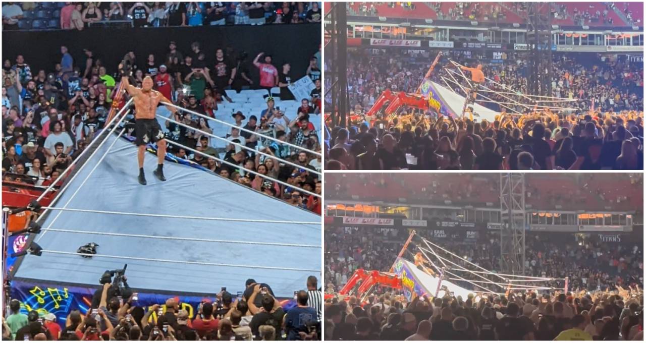 WWE SummerSlam: Brock Lesnar filmed after show goes off air