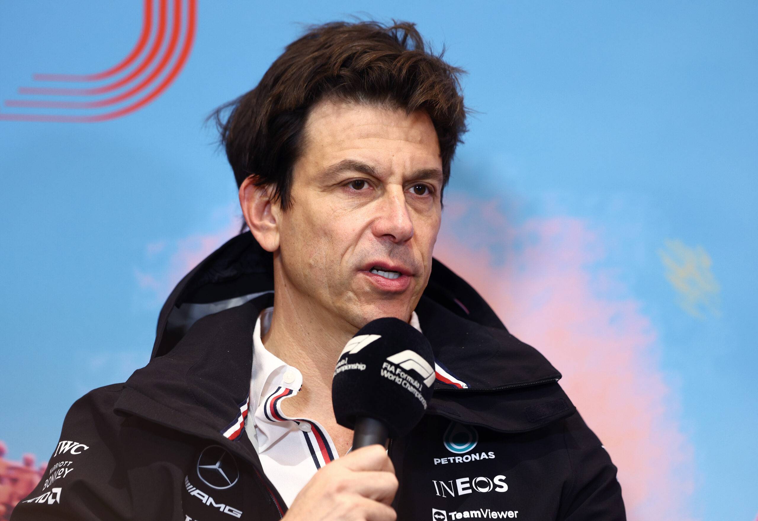 toto wolff speaks to the press