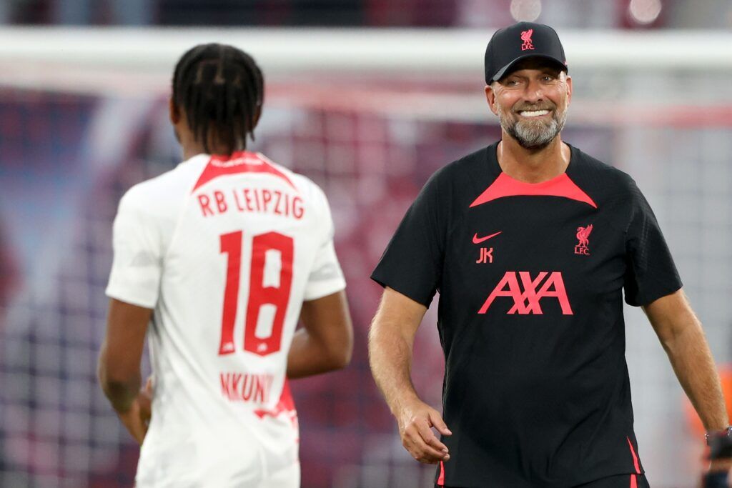 Jürgen Klopp, head coach of Liverpool reacts