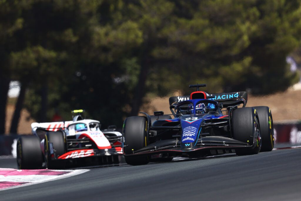 Mick Schumacher follows Alex Albon at the French GP
