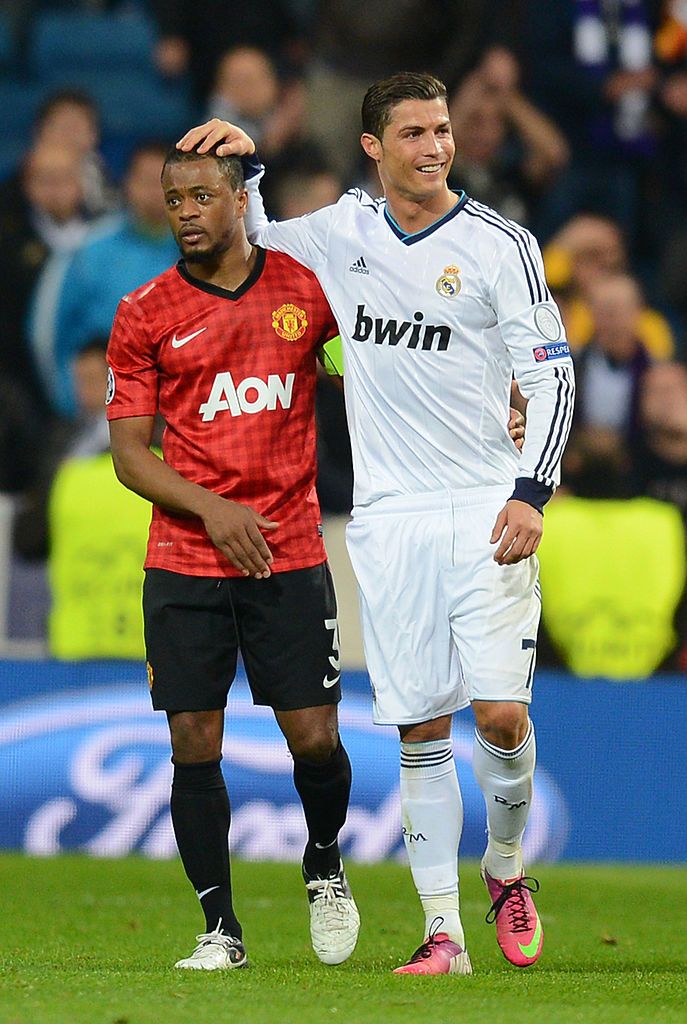Patrice Evra & Cristiano Ronaldo after Real Madrid vs Man Utd