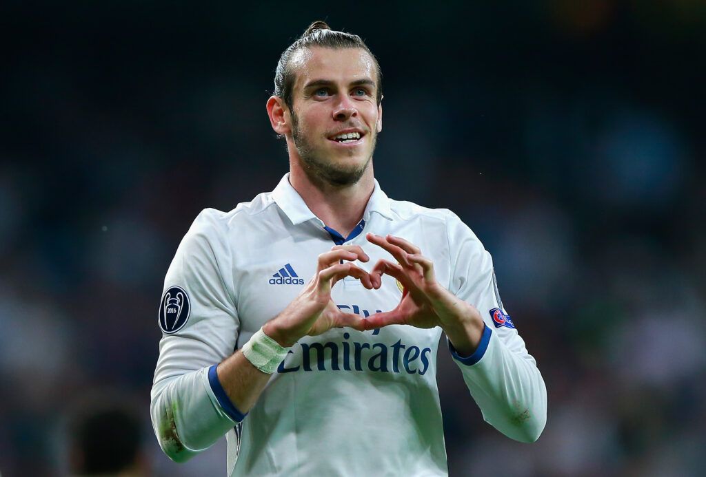 Gareth Bale of Real Madrid celebrates 