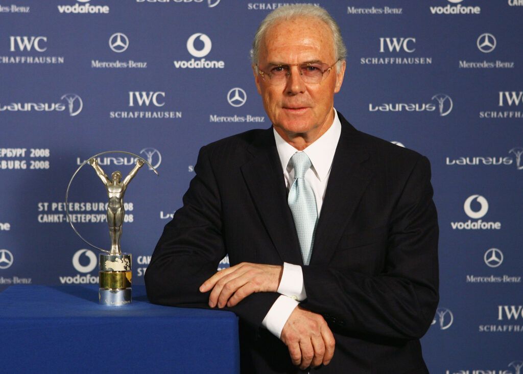 Beckenbauer poses