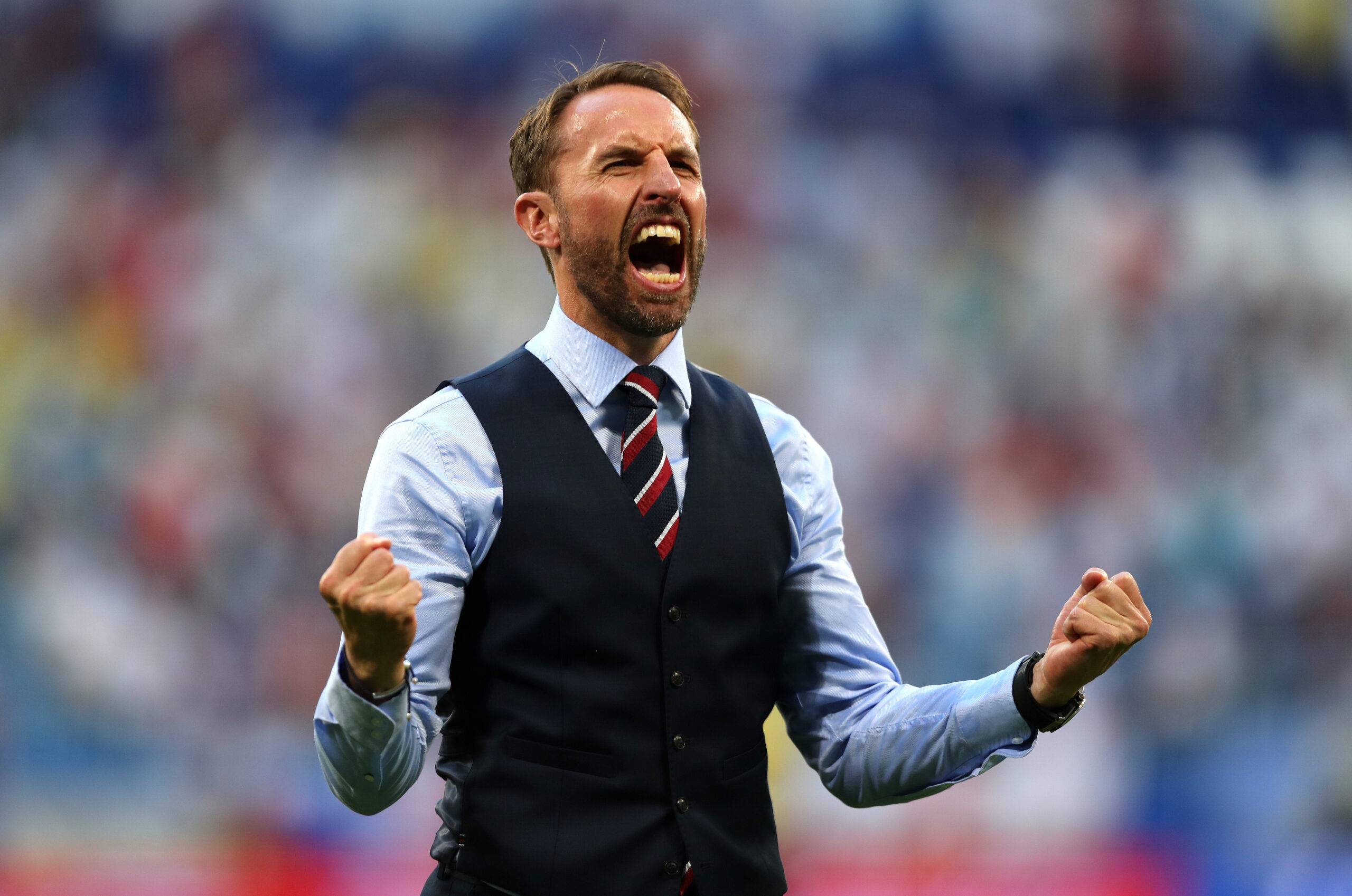 England's Southgate celebrates