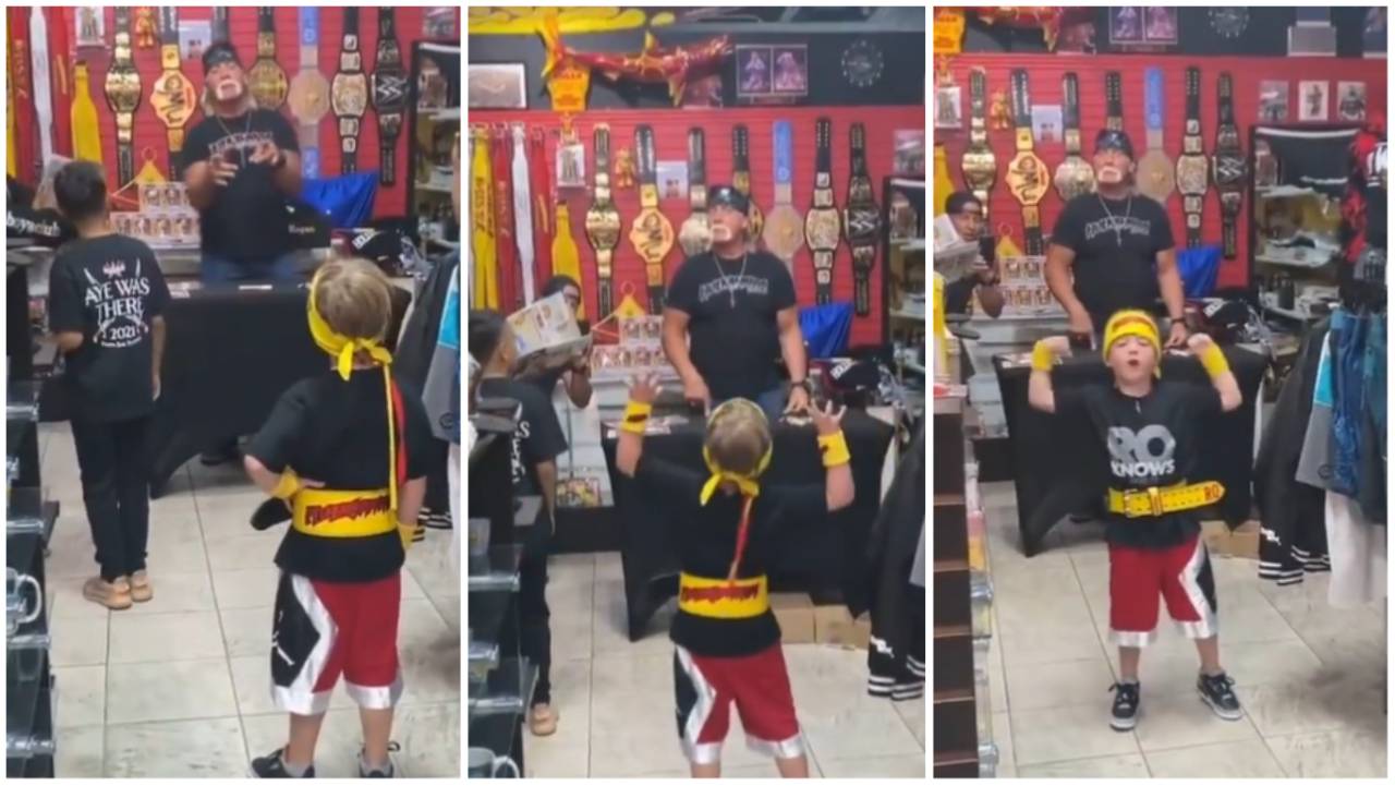Hulk Hogan Imitated By Young Fan
